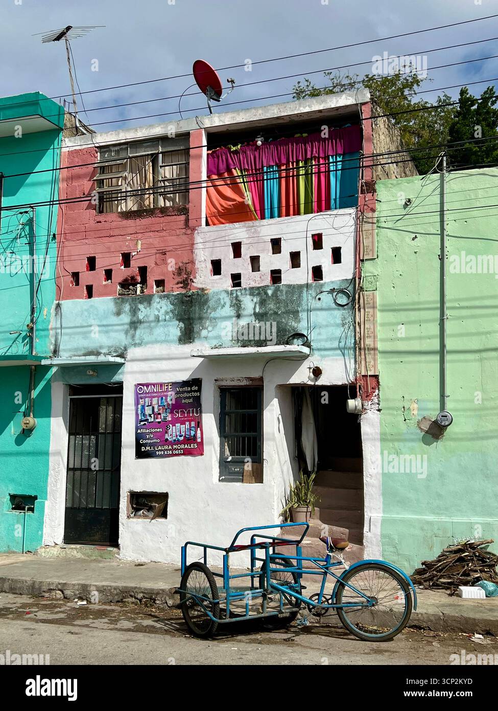 Quartiere della classe operaia, Merida, Messico - Immagine stock catturata con smartphone