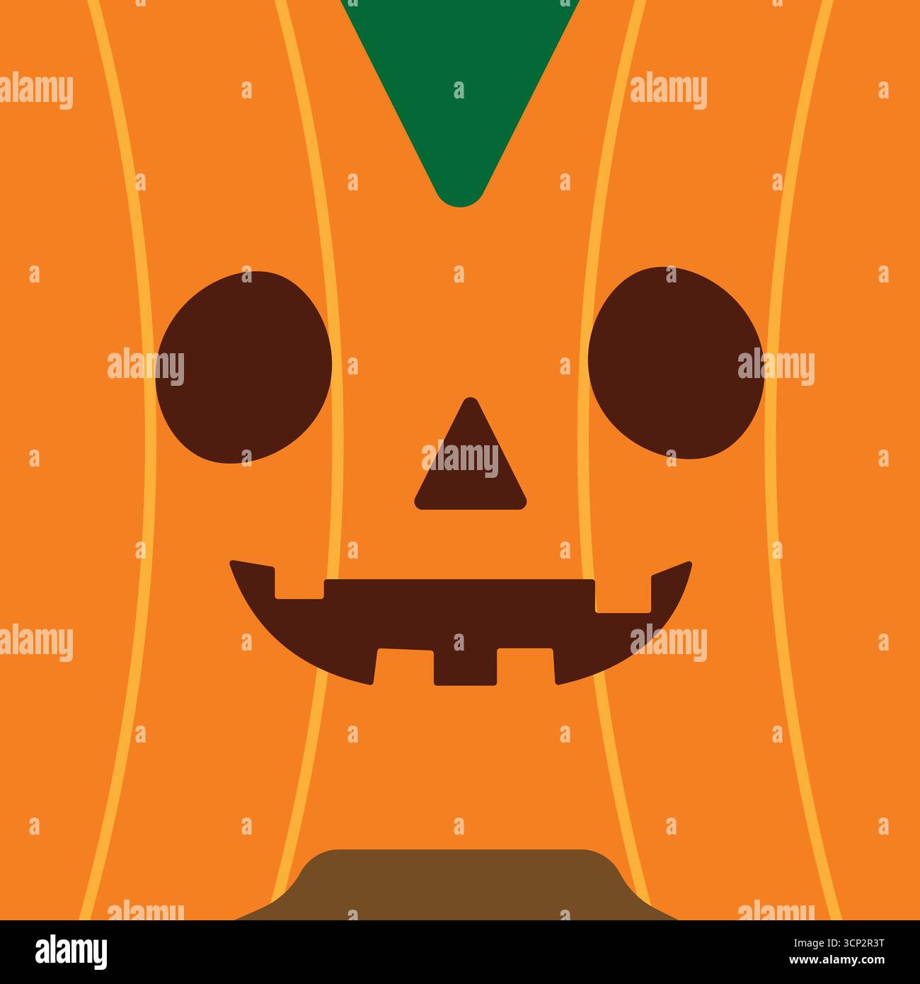 Un'audace illustrazione di Halloween di una spaventosa zucca mostruosa con denti affilati e occhi sinistri. Perfetto per decorazioni stagionali, poster e feste Illustrazione Vettoriale