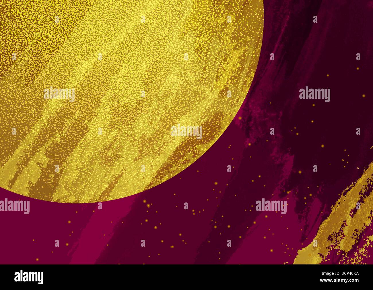 Sfondo grunge dorato e viola di lusso geometrico astratto. Design di blots vettoriali ad acquerello Illustrazione Vettoriale