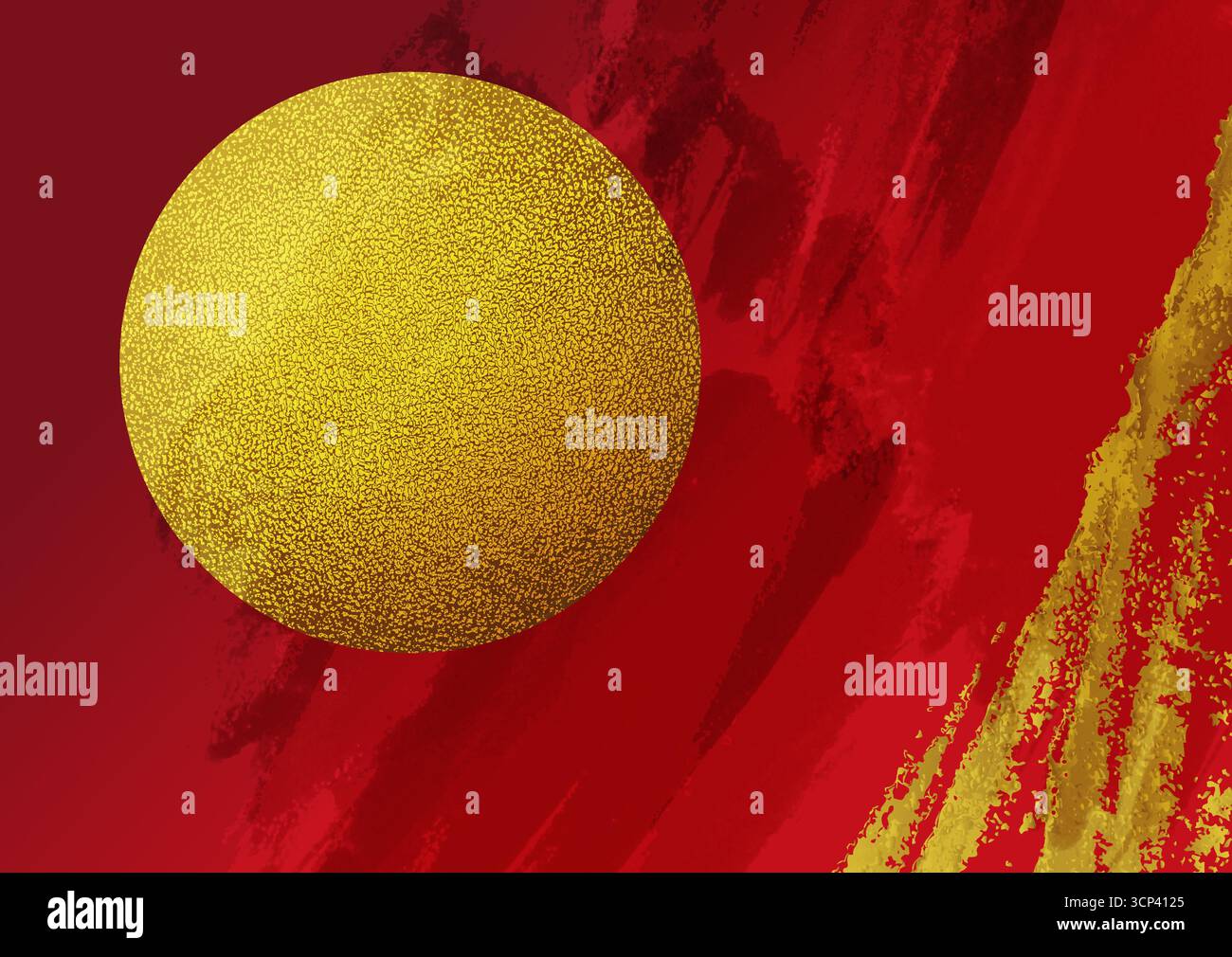 Sfondo grunge dorato e rosso di lusso geometrico astratto. Design di blots vettoriali ad acquerello Illustrazione Vettoriale