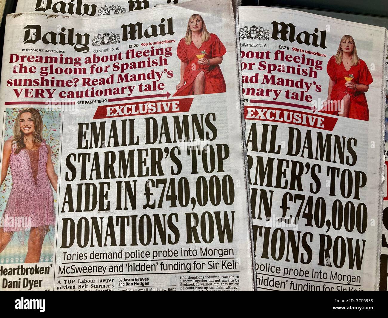 Un'e-mail di un giornale britannico maledice il migliore collaboratore di Keir Starmer nella fila delle donazioni Foto Stock