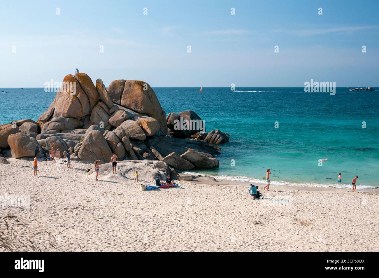 Spiaggia di Amiets lungo il sentiero escursionistico GR34, Cleder, Finistere (29), Bretagna, Francia Foto Stock