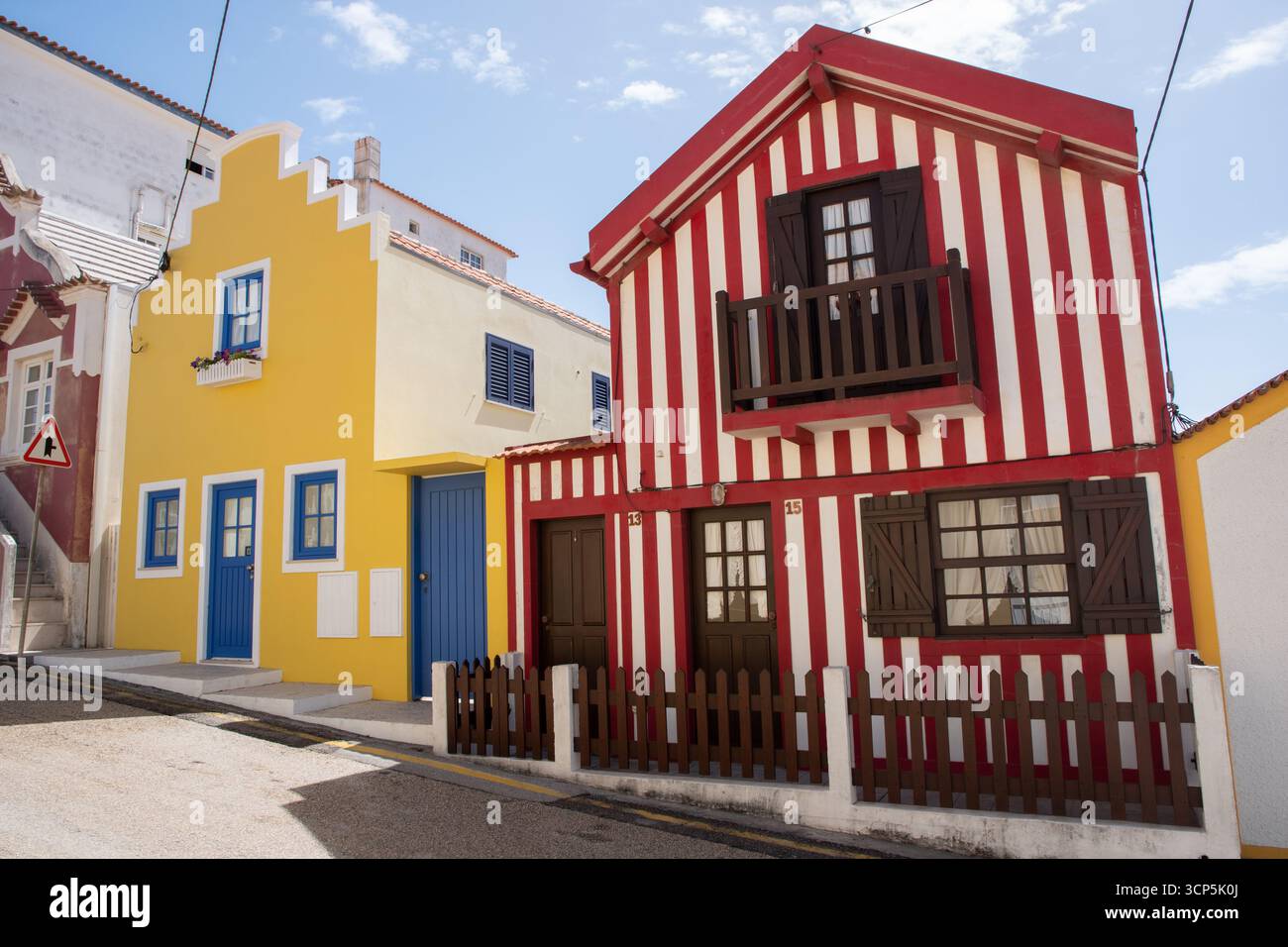 Praia da Costa Nova, case vacanze colorate Foto Stock