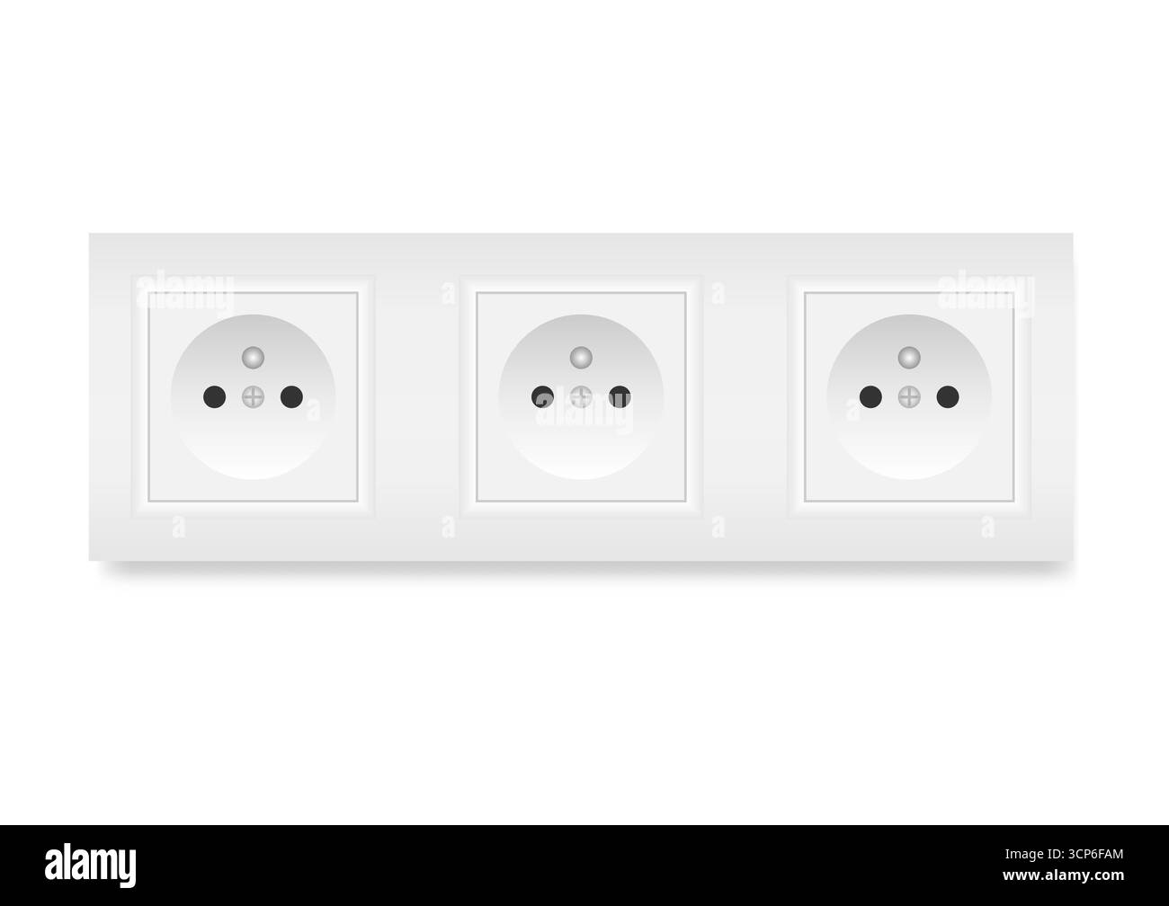 Presa elettrica a muro. Concetto di risparmio energetico ed elettrico. Illustrazione vettoriale. Illustrazione Vettoriale