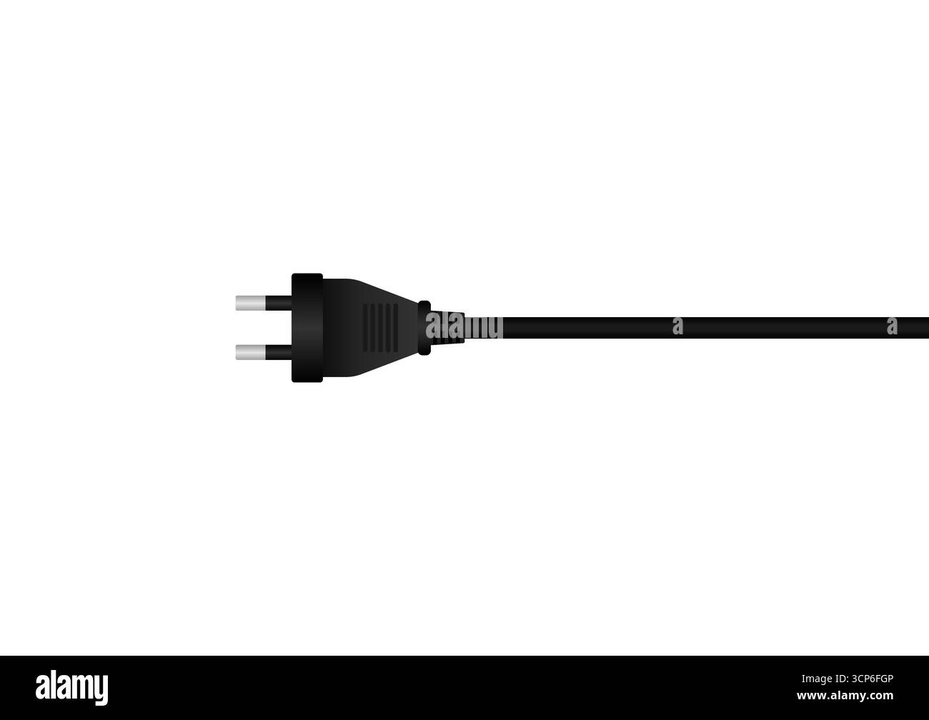 Tappo. Spina elettrica con cavo. Illustrazione vettoriale. Illustrazione Vettoriale