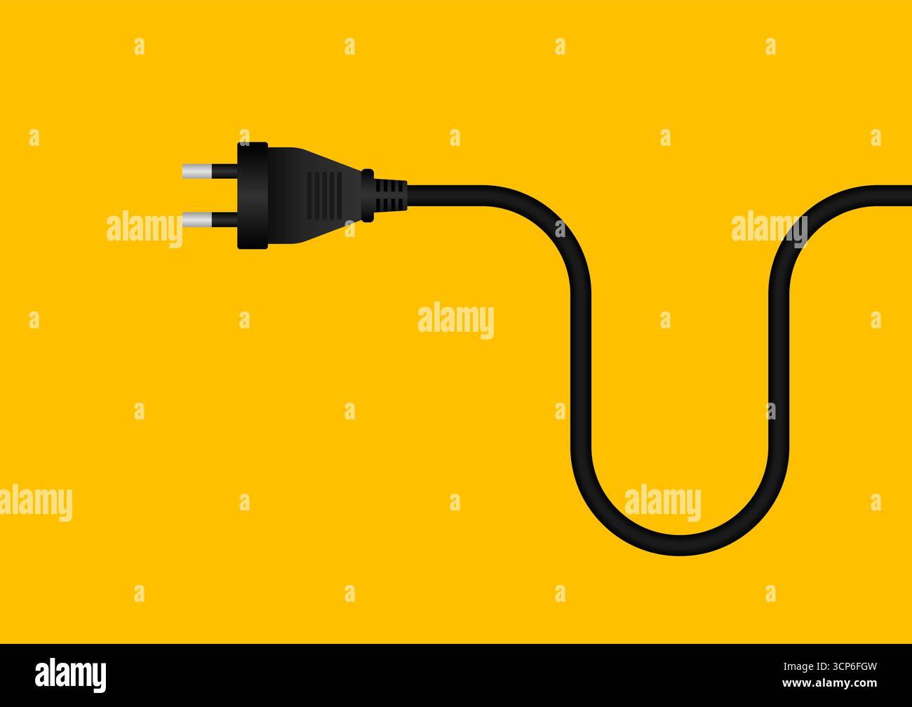 Tappo. Spina elettrica con cavo. Illustrazione vettoriale. Illustrazione Vettoriale