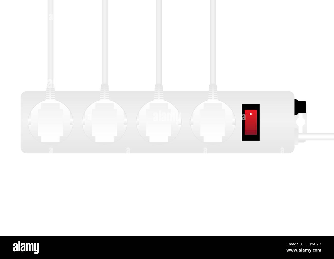 Presa elettrica e spina. Concetto di risparmio energetico ed elettrico. Illustrazione vettoriale. Illustrazione Vettoriale