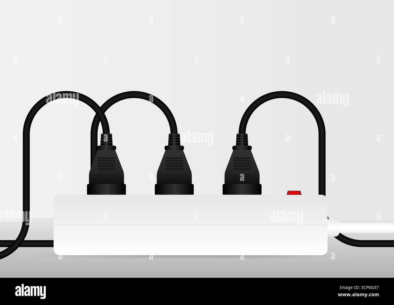 Presa elettrica e spina. Concetto di risparmio energetico ed elettrico. Illustrazione vettoriale. Illustrazione Vettoriale