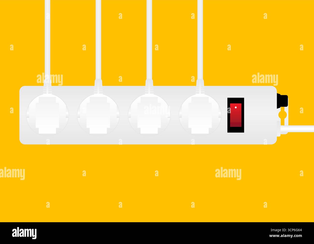 Presa elettrica e spina. Concetto di risparmio energetico ed elettrico. Illustrazione vettoriale. Illustrazione Vettoriale