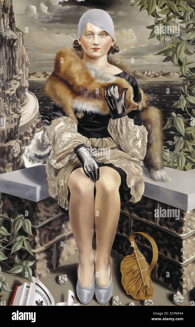 Mies con Cloche Hat. Museo: Museo delle patatine fritte, Leeuwarden. Autore: Carel Willink. Foto Stock