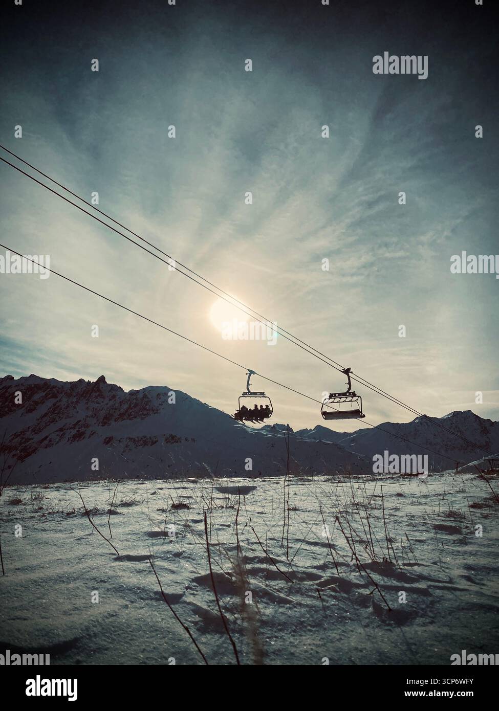 silenzio nella neve - Immagine stock catturata con smartphone