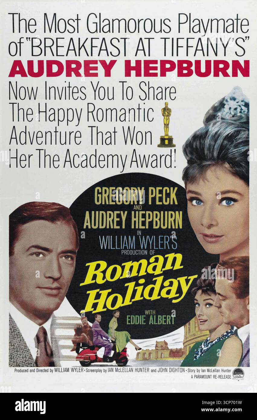 AUDREY HEPBURN e GREGORY PECK in VACANZA ROMANA (1953), diretto da WILLIAM WYLER. Credito: FOTO / Album DI PARAMOUNT Foto Stock