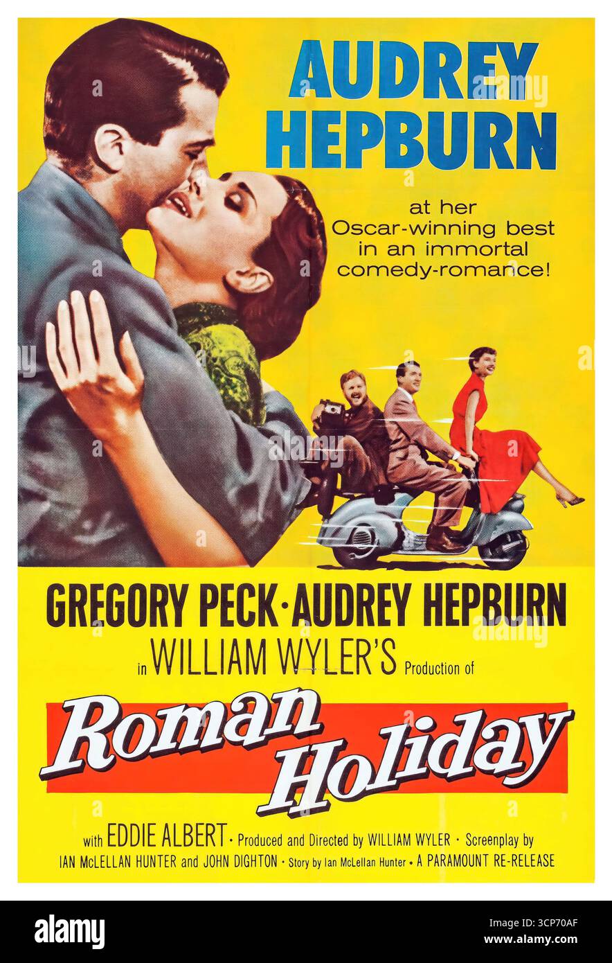 AUDREY HEPBURN e GREGORY PECK in VACANZA ROMANA (1953), diretto da WILLIAM WYLER. Credito: FOTO / Album DI PARAMOUNT Foto Stock