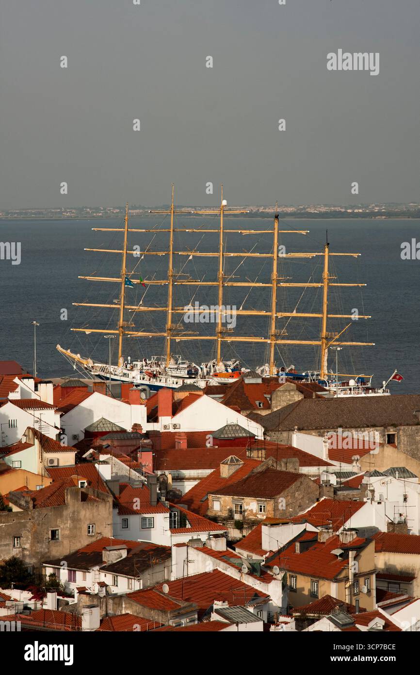 Portogallo, Lisbona, porto delle navi da crociera, Star Clippers Line, Royal Clipper, Foto Stock