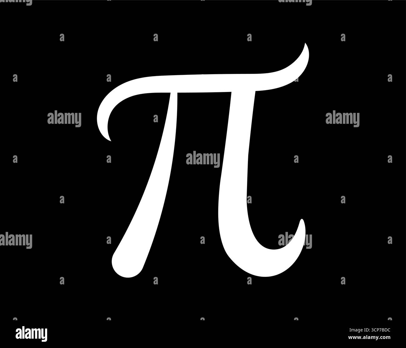 Icona del simbolo Pi stilizzato. Lettera greca nera che rappresenta la costante matematica 3,14. Illustrazione Vettoriale