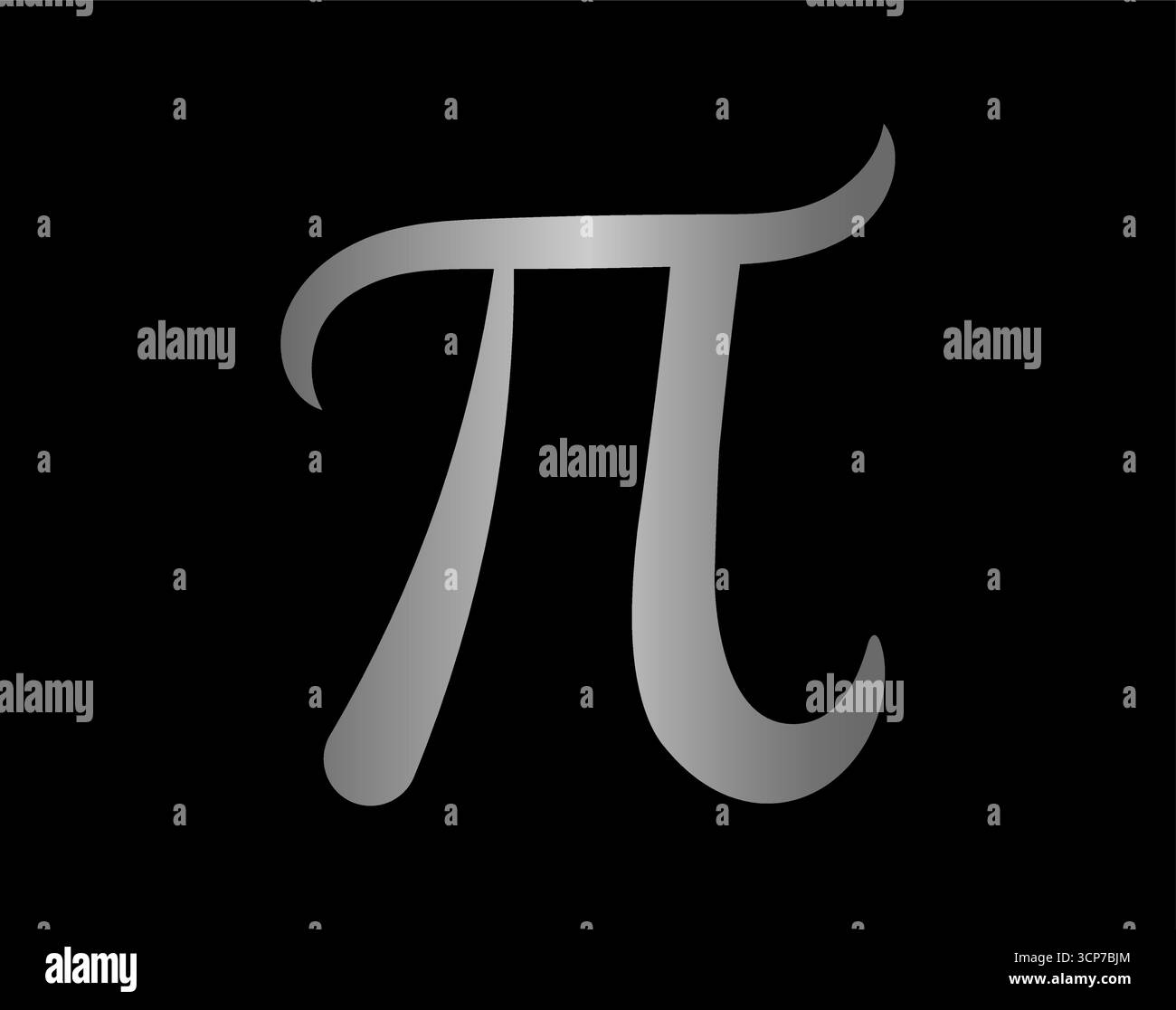 Icona del simbolo Pi stilizzato. Lettera greca nera che rappresenta la costante matematica 3,14. Illustrazione Vettoriale
