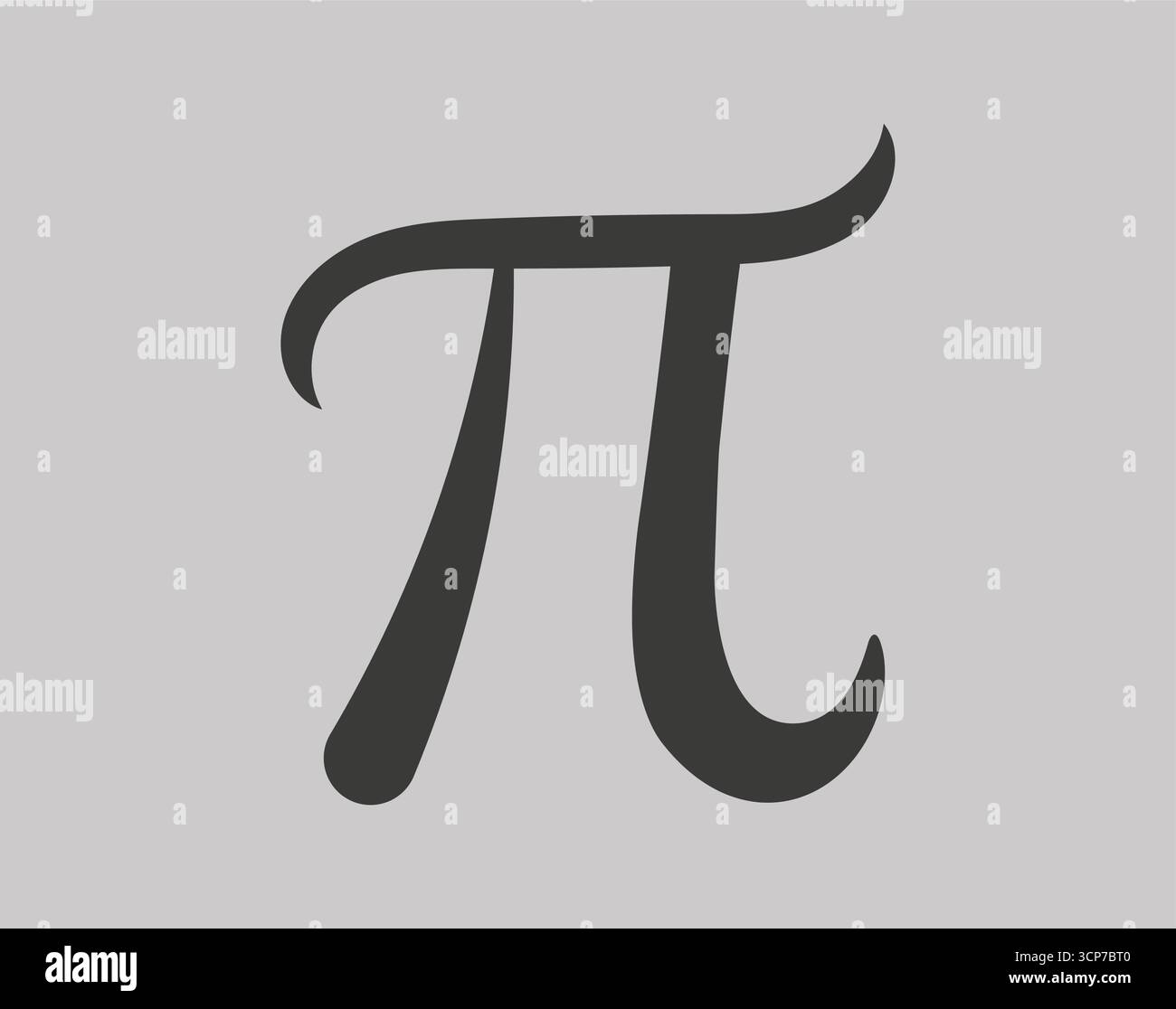 Icona del simbolo Pi stilizzato. Lettera greca nera che rappresenta la costante matematica 3,14. Illustrazione Vettoriale
