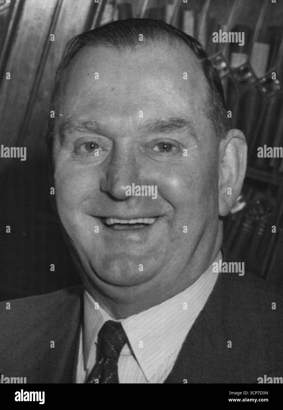 Il Rail Strike parla. OPS. Il signor James Campbell, Segretario della N.U.R. in stato di buon umore. 13 gennaio 1955. Foto Stock