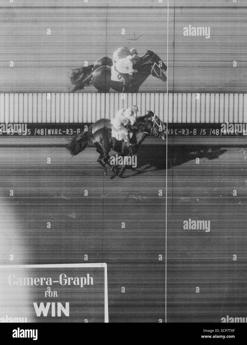 DeadHeat Photo termina alla Moonee Valley nel 2° div. HCP sul mare. Il primo calamita da quando la foto è stata prodotta due anni fa. 12 maggio 1948. Foto Stock