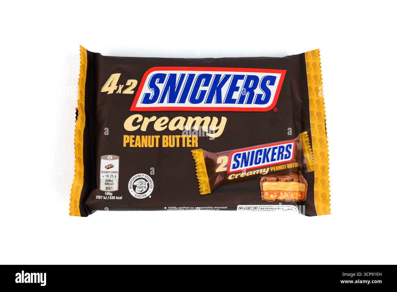 Snickers Creamy Peanut Butter Chocolate Bar – Galles, Regno Unito – 13 settembre 2025 Foto Stock