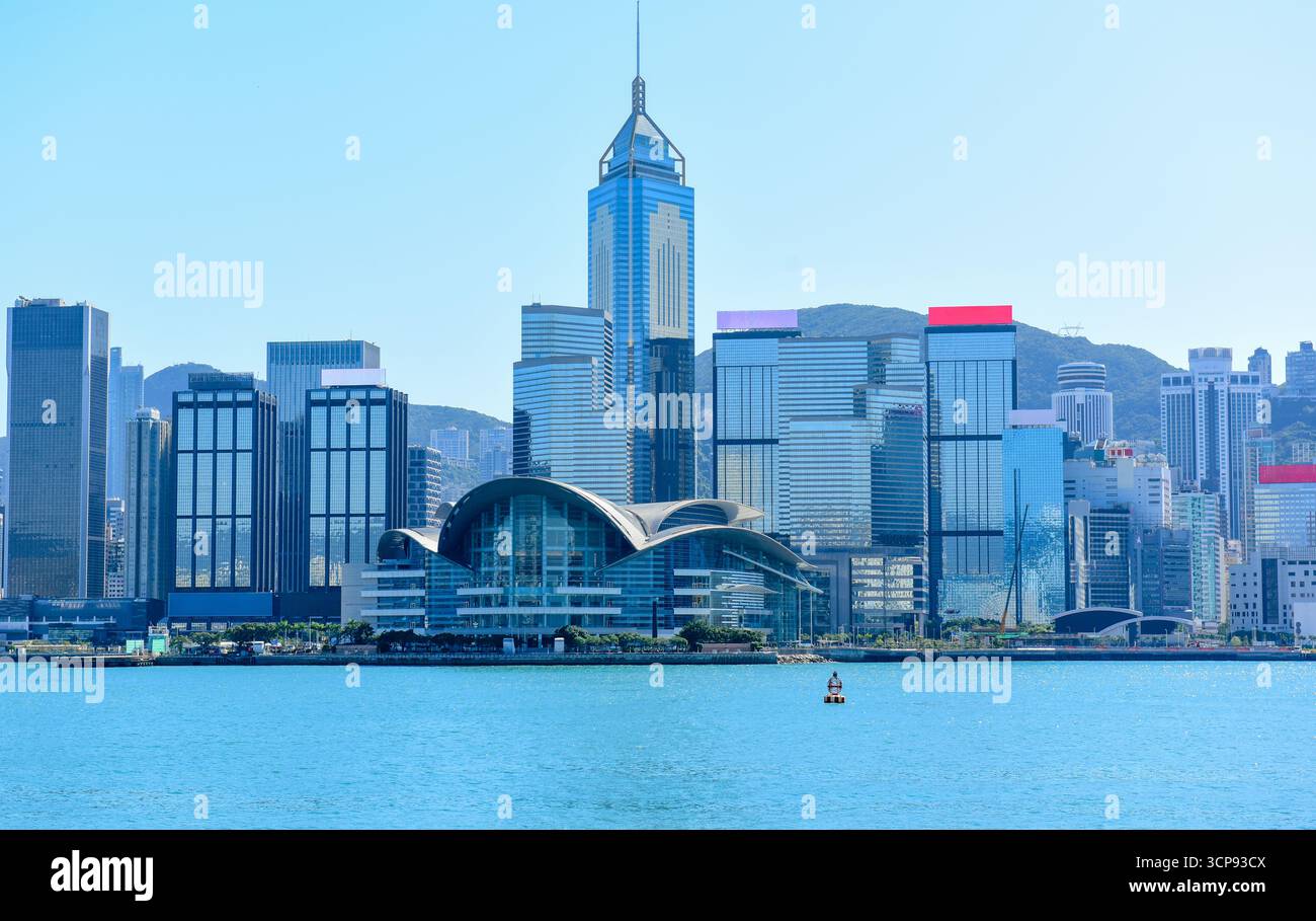 Hong Kong West Kowloon Cultural District, Hong Kong Palace Museum, Global Trade Plaza Foto Stock