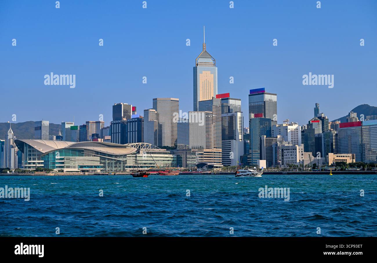 Hong Kong West Kowloon Cultural District, Hong Kong Palace Museum, Global Trade Plaza Foto Stock