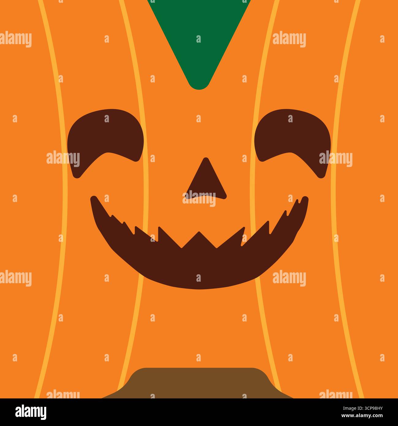Un'audace illustrazione di Halloween di una spaventosa zucca mostruosa con denti affilati e occhi sinistri. Perfetto per decorazioni stagionali, poster e inviti alla festa Illustrazione Vettoriale