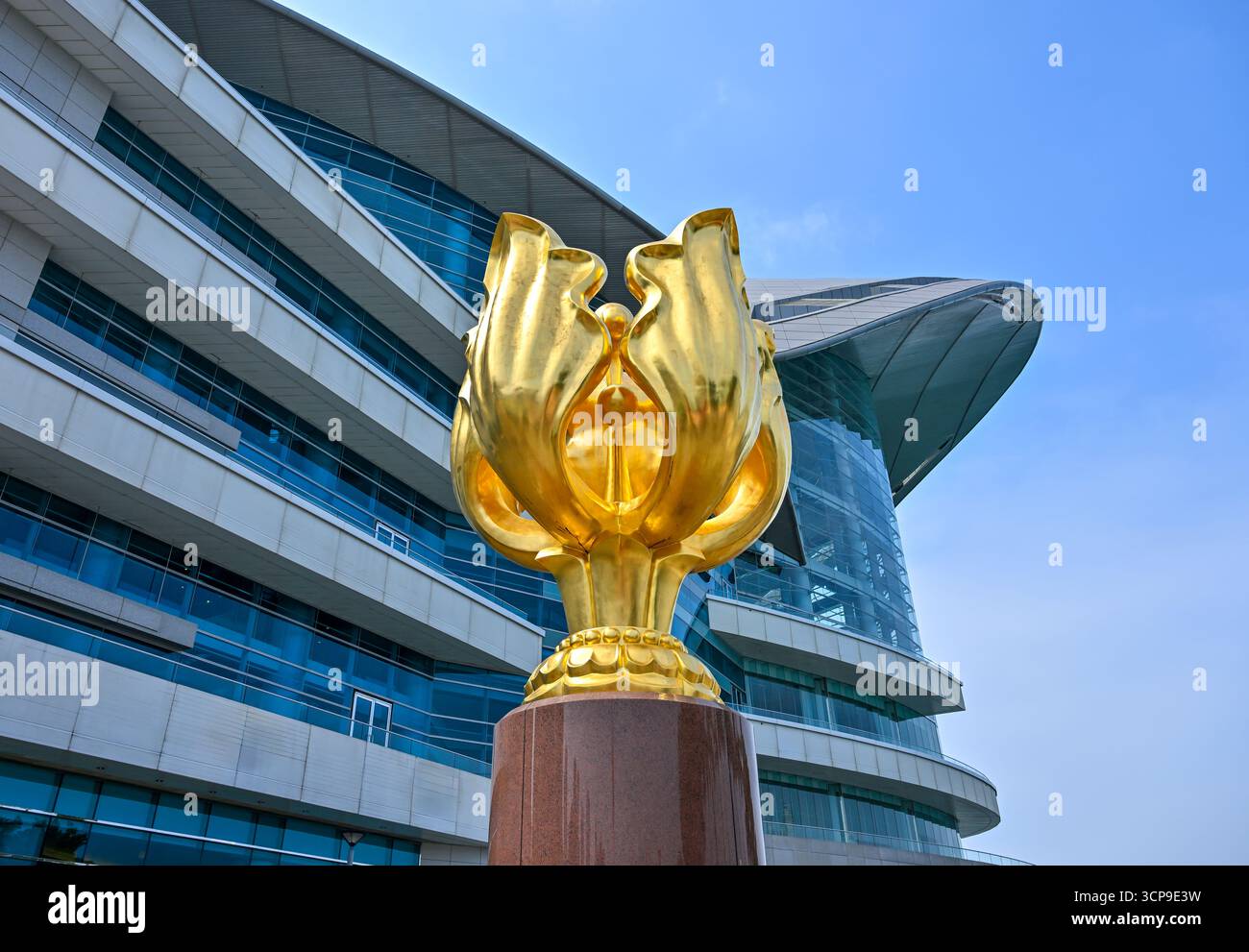 Golden Bauhinia Square, il punto di riferimento della regione amministrativa speciale di Hong Kong Foto Stock