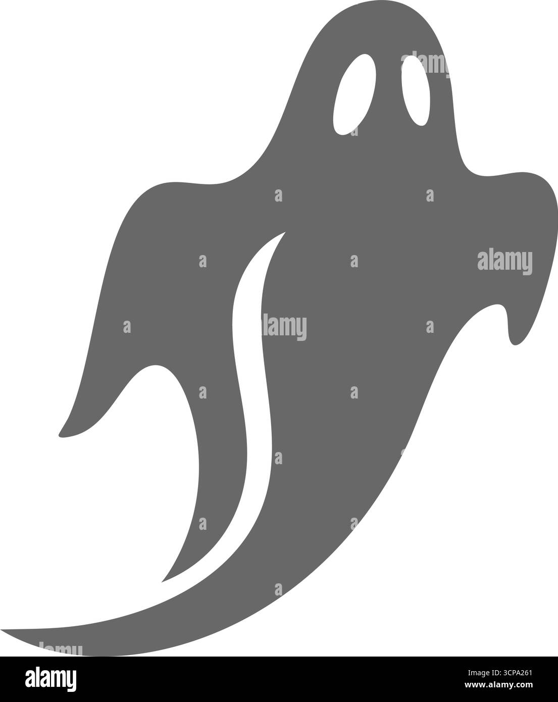 Halloween Ghost Floating. Questa divertente grafica fantasma evoca un senso di spavento e divertimento. Ideale per temi soprannaturali o per l'autunno Illustrazione Vettoriale