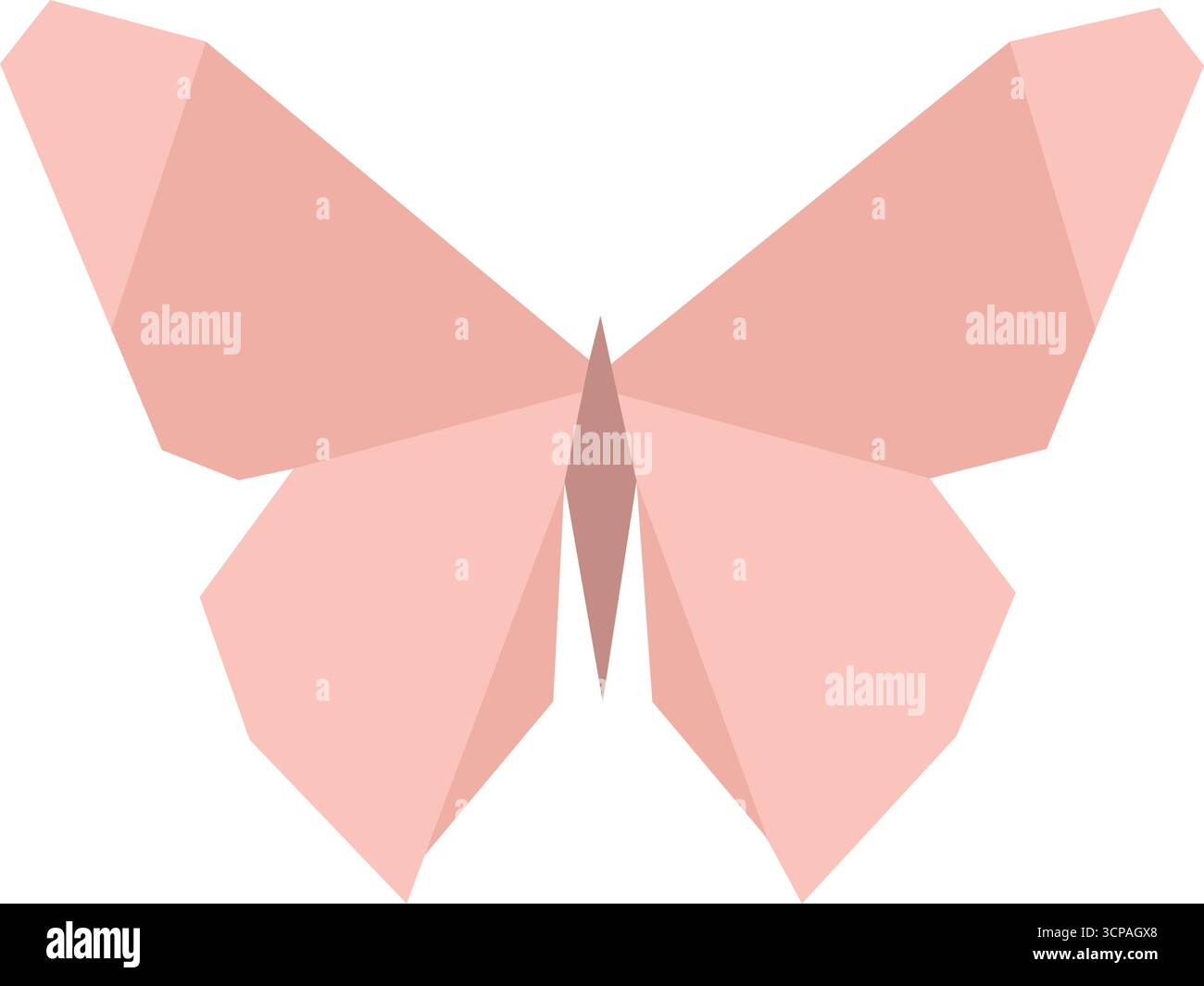 Elegante farfalla origami in tenui tonalità rosa che aggiunge un tocco di modernità e minimalismo ai tuoi progetti, perfetta per le promozioni primaverili e le pubbliche relazioni creative Illustrazione Vettoriale