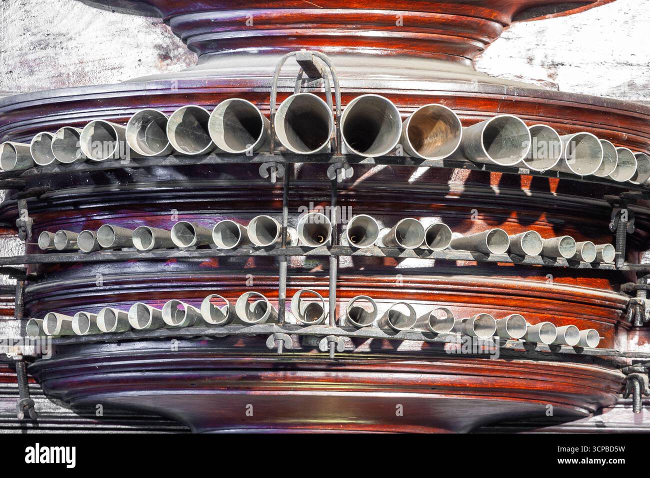 Lo storico organo a canne eoliche della chiesa di San Agustin, patrimonio dell'umanità dell'UNESCO a Intramuros, Manila, Filippine Foto Stock