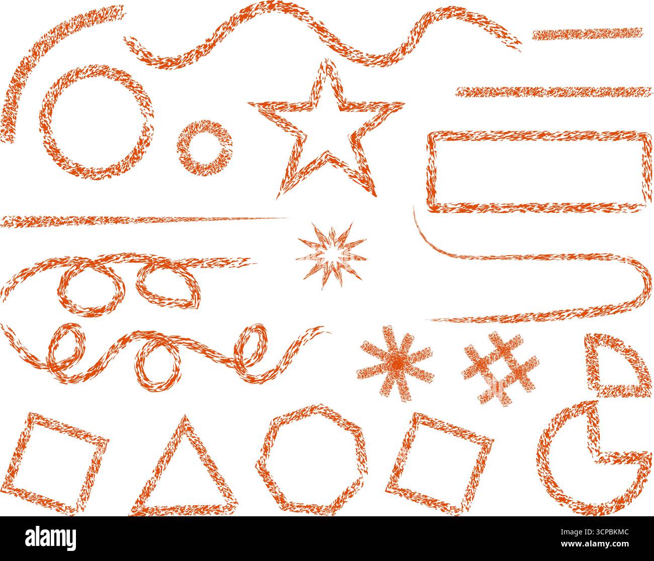 Simboli e forme di schizzo disegnati a mano – raccolta di elementi Doodle astratti Illustrazione Vettoriale