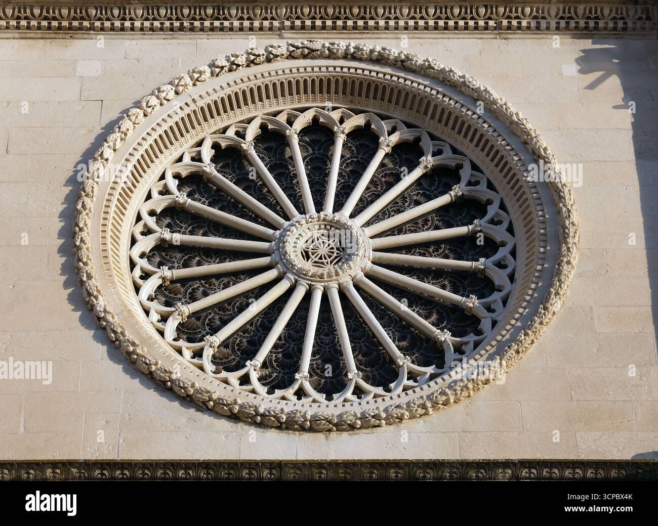 Rosetta della Cattedrale di San Giacomo a Sibenik, Croazia Foto Stock