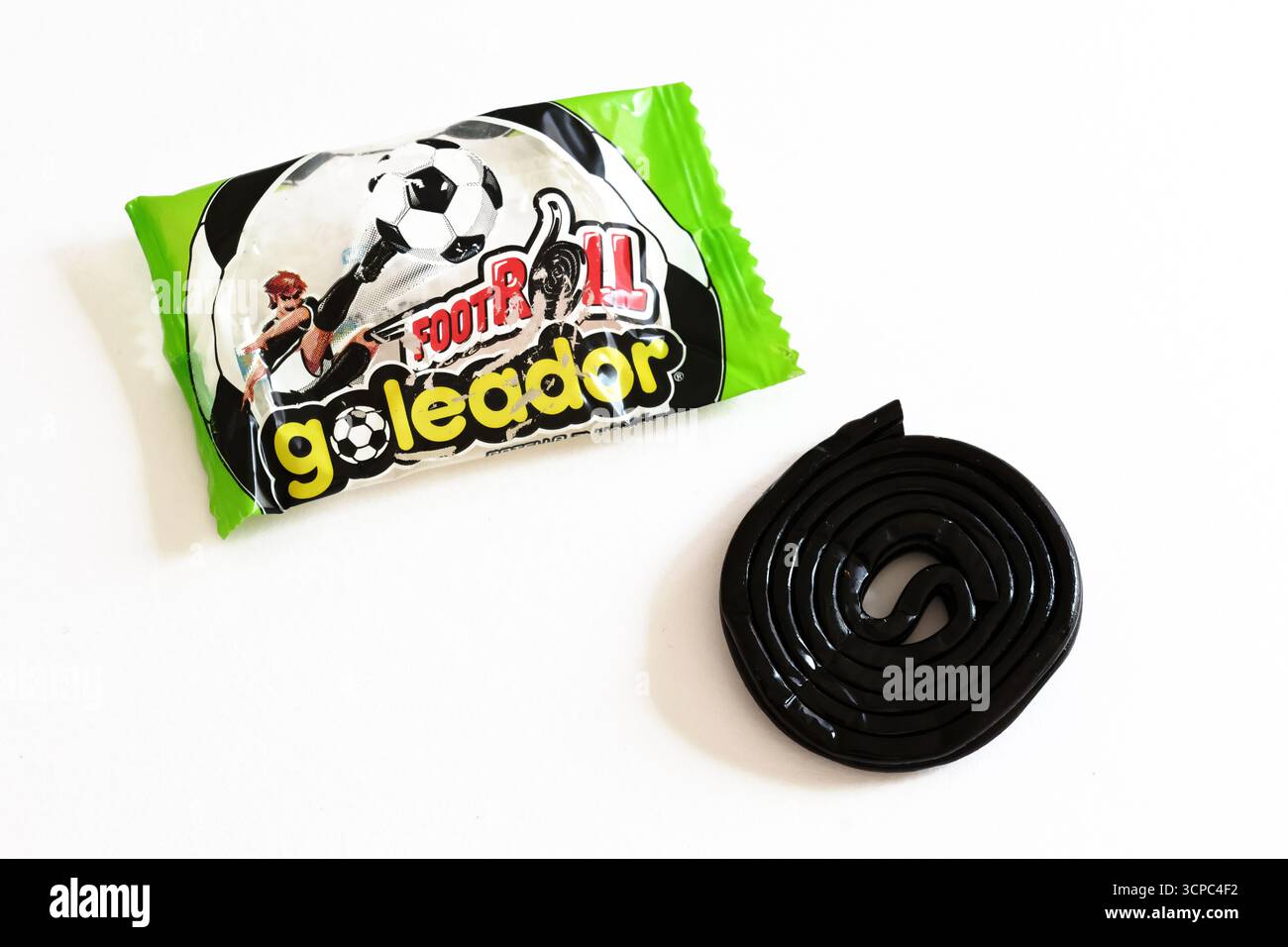 Goleador FootRoll caramelle gommose, aromatizzate alla liquirizia, marchio di dolciumi di proprietà di perfetti Van Melle Foto Stock