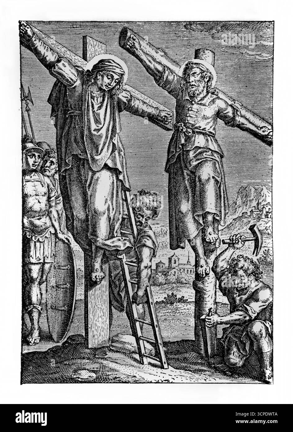San Timoteo e Santa Maura sua moglie entrambi Crociati dal governatore Ariano intorno all'anno 284 per la loro fede da un'edizione del 1902 di le Crucifix sa Foto Stock