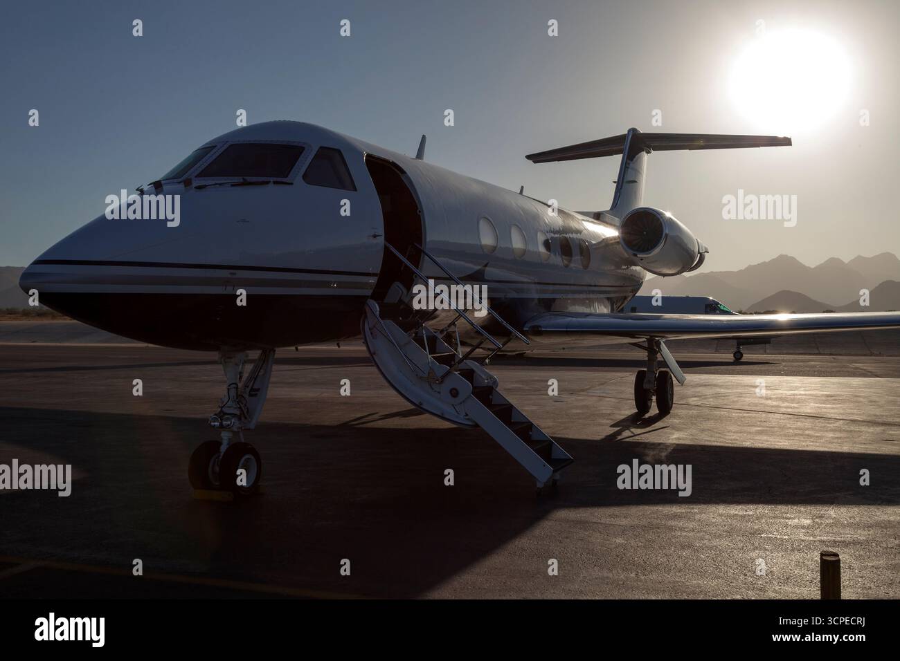 Il viaggio sull'aereo privato dei nostri amici, che va da Toluca a Los Cabos Foto Stock