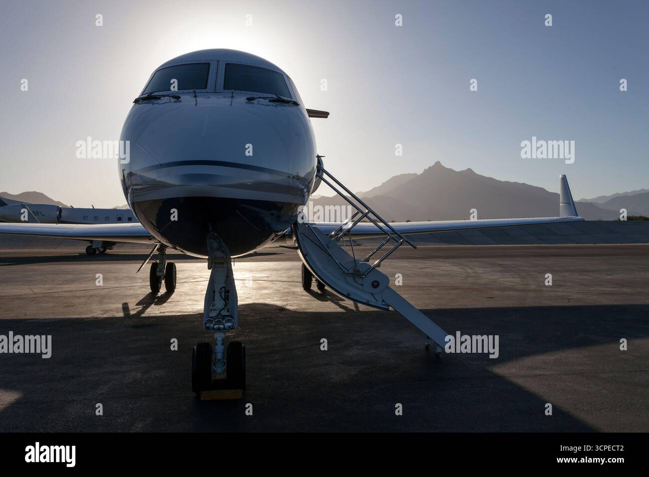Il viaggio sull'aereo privato dei nostri amici, che va da Toluca a Los Cabos Foto Stock