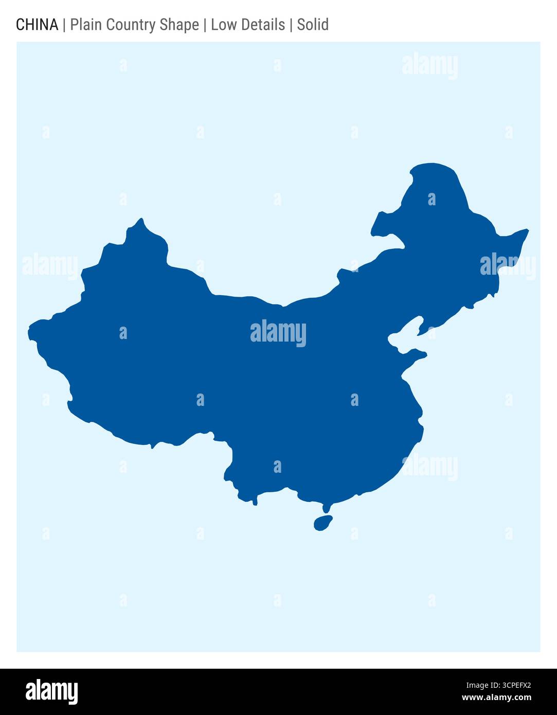 Mappa della Cina. Dettagli bassi. Stile solido. Forma della Cina. Illustrazione vettoriale. Illustrazione Vettoriale