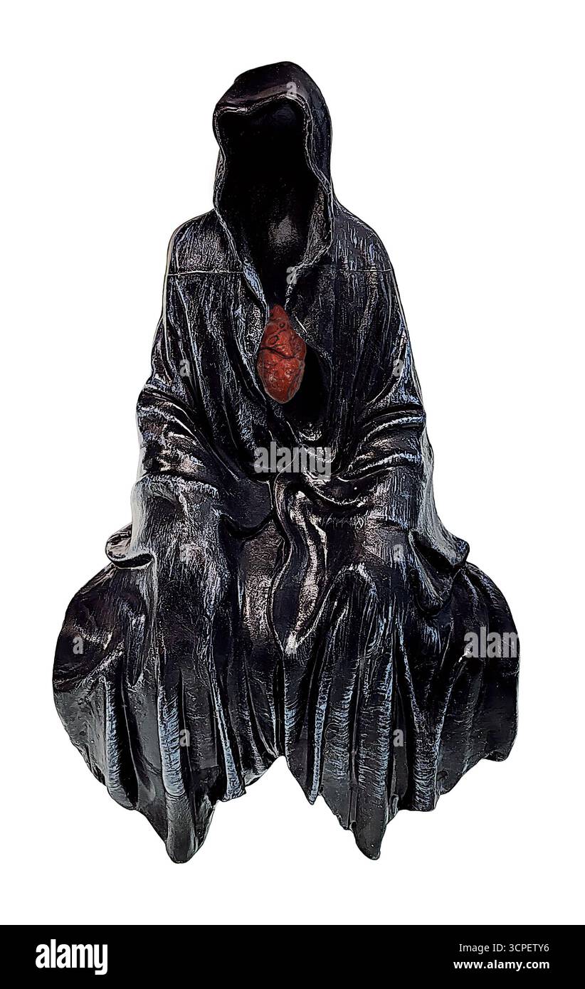 La rappresentazione della morte come una figura con un cuore che batte Foto Stock