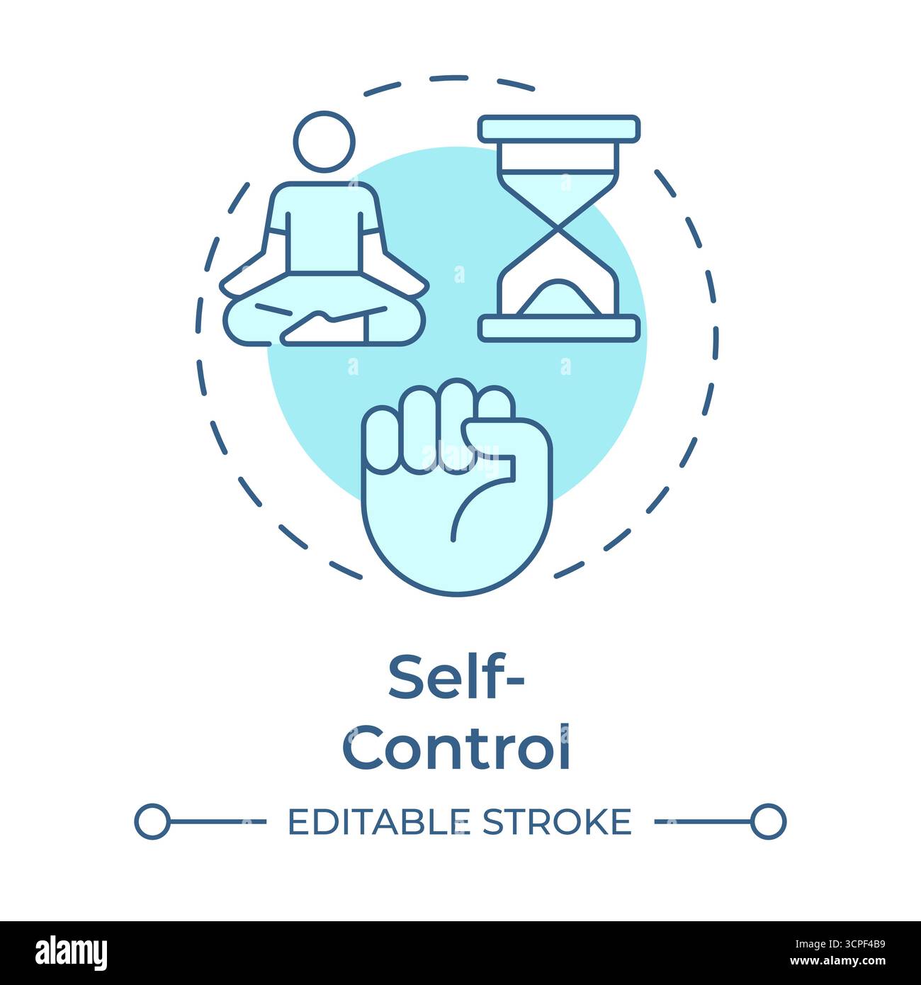 Icona Concept blu soft autocontrollo Illustrazione Vettoriale