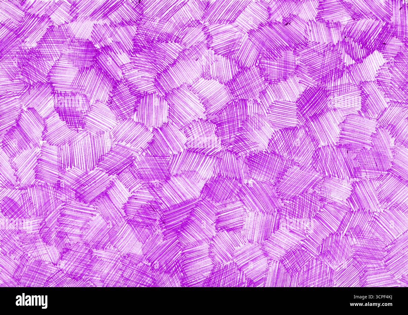 Lo sfondo è pieno di tratti sottili e caotici. Colore viola su sfondo bianco. In luoghi, i tratti si sovrappongono. Disegno a penna. bac delicato e morbido Foto Stock
