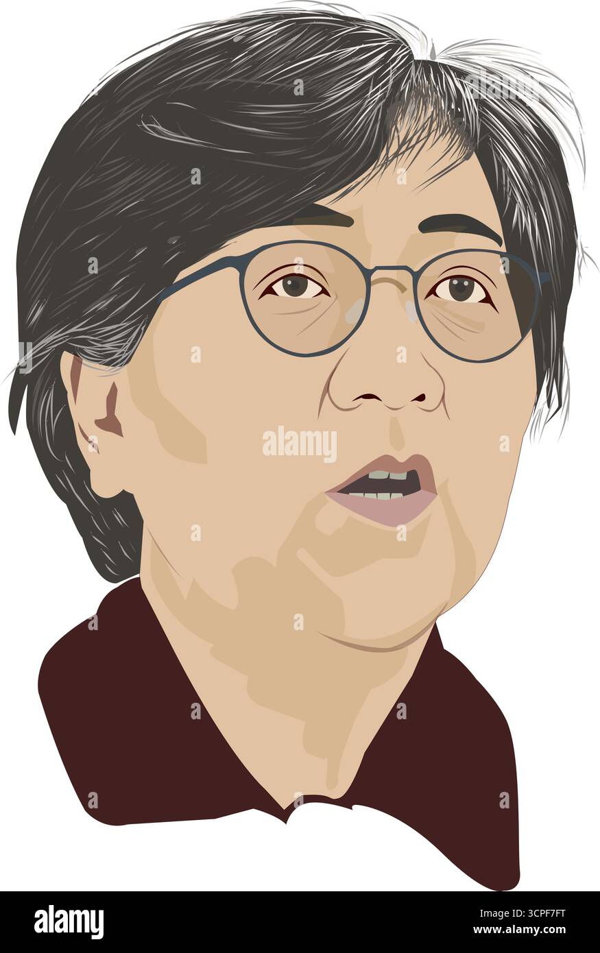 Jeong Eun Kyeong Ritratto Illustrazione Vettoriale