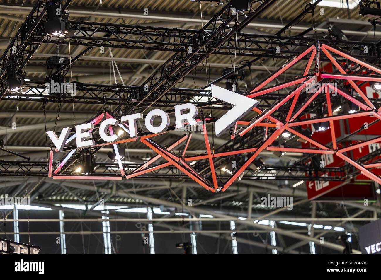 Stand espositivo della società di software Vector Informatik GmbH. MOBILITÀ IAA a Monaco. Il salone dell'automobile si presenta come un commercio olistico di mobilità f Foto Stock