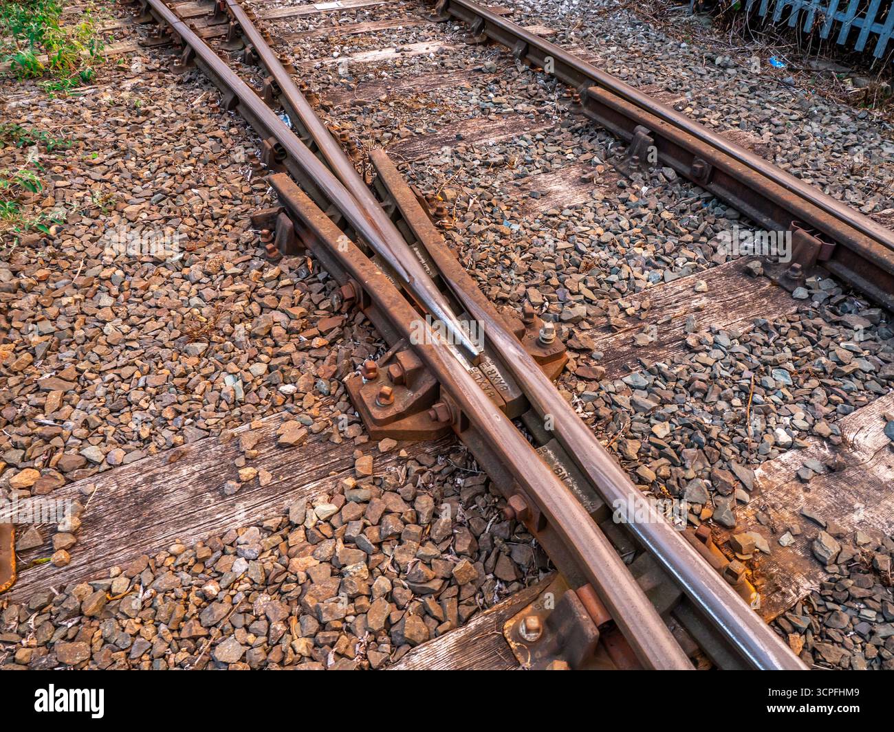 Primo piano dello svincolo e dello svincolo ferroviario Foto Stock