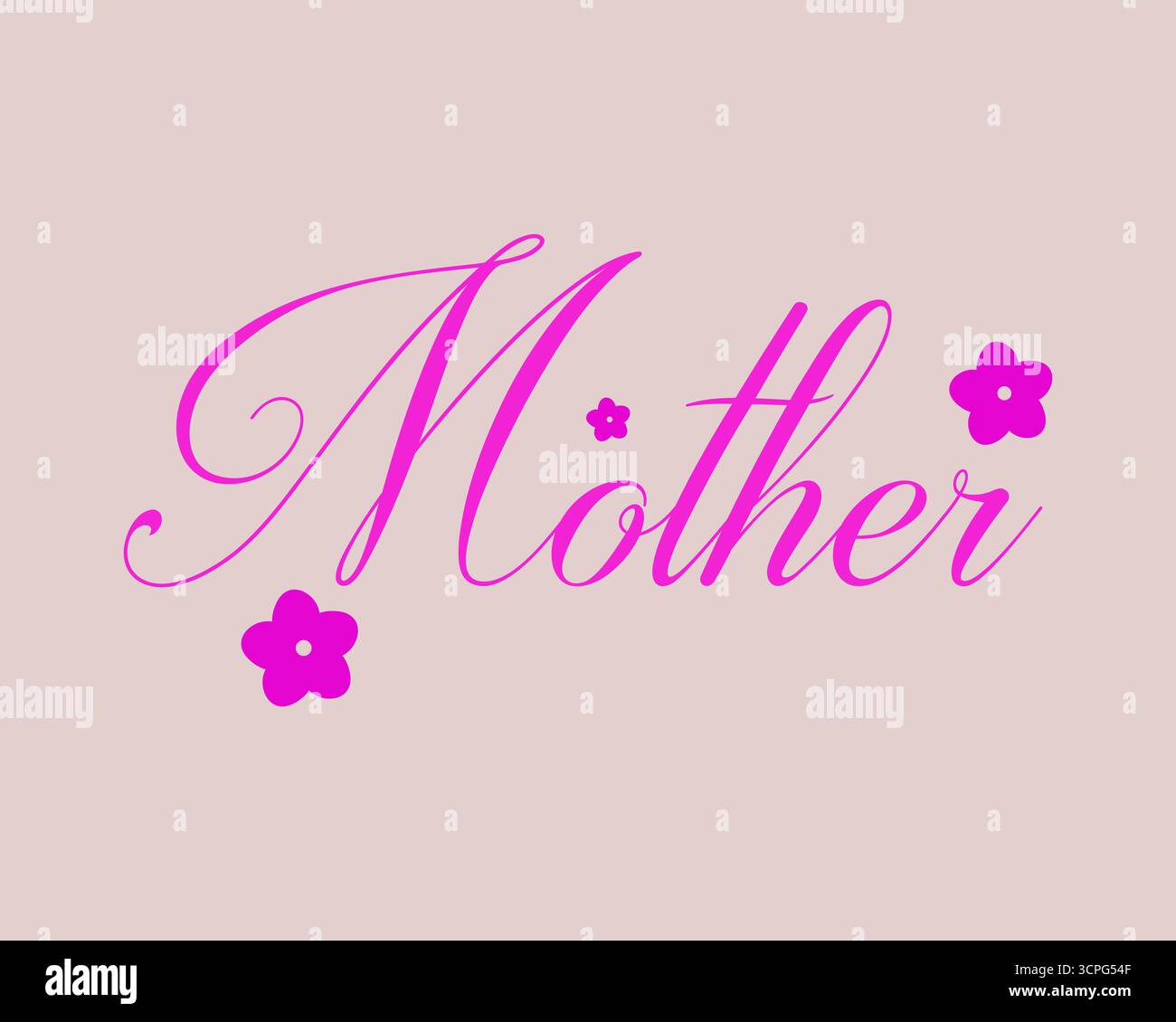 Elegante scritta in madreperla rosa con dettagli floreali, splendido design calligrafico Illustrazione Vettoriale