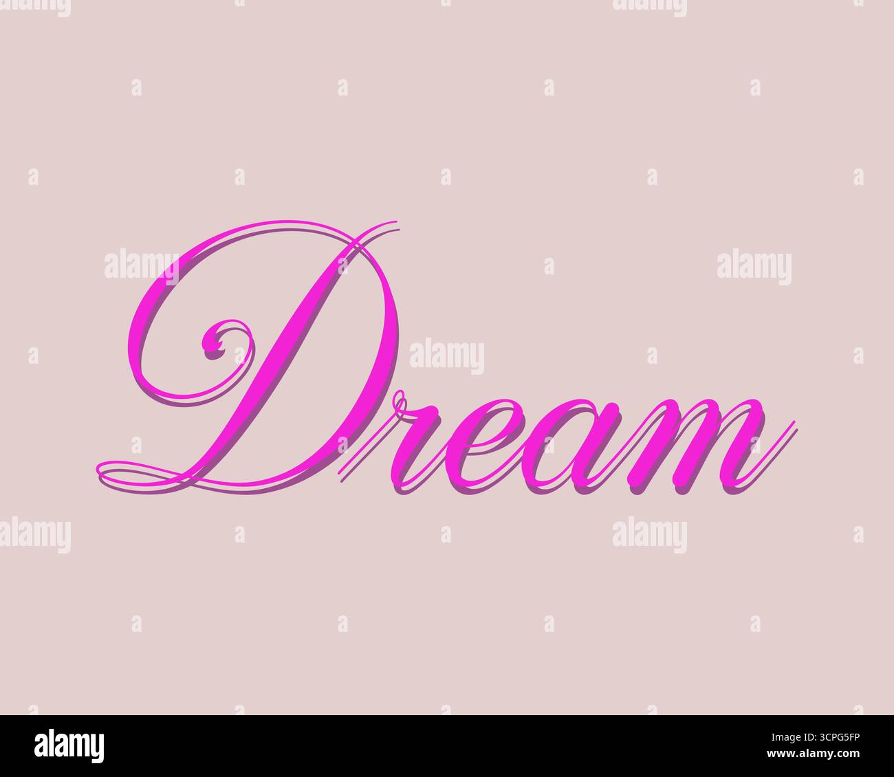 Elegante stile tipografico da sogno rosa con ombre morbide e design ispiratore Illustrazione Vettoriale