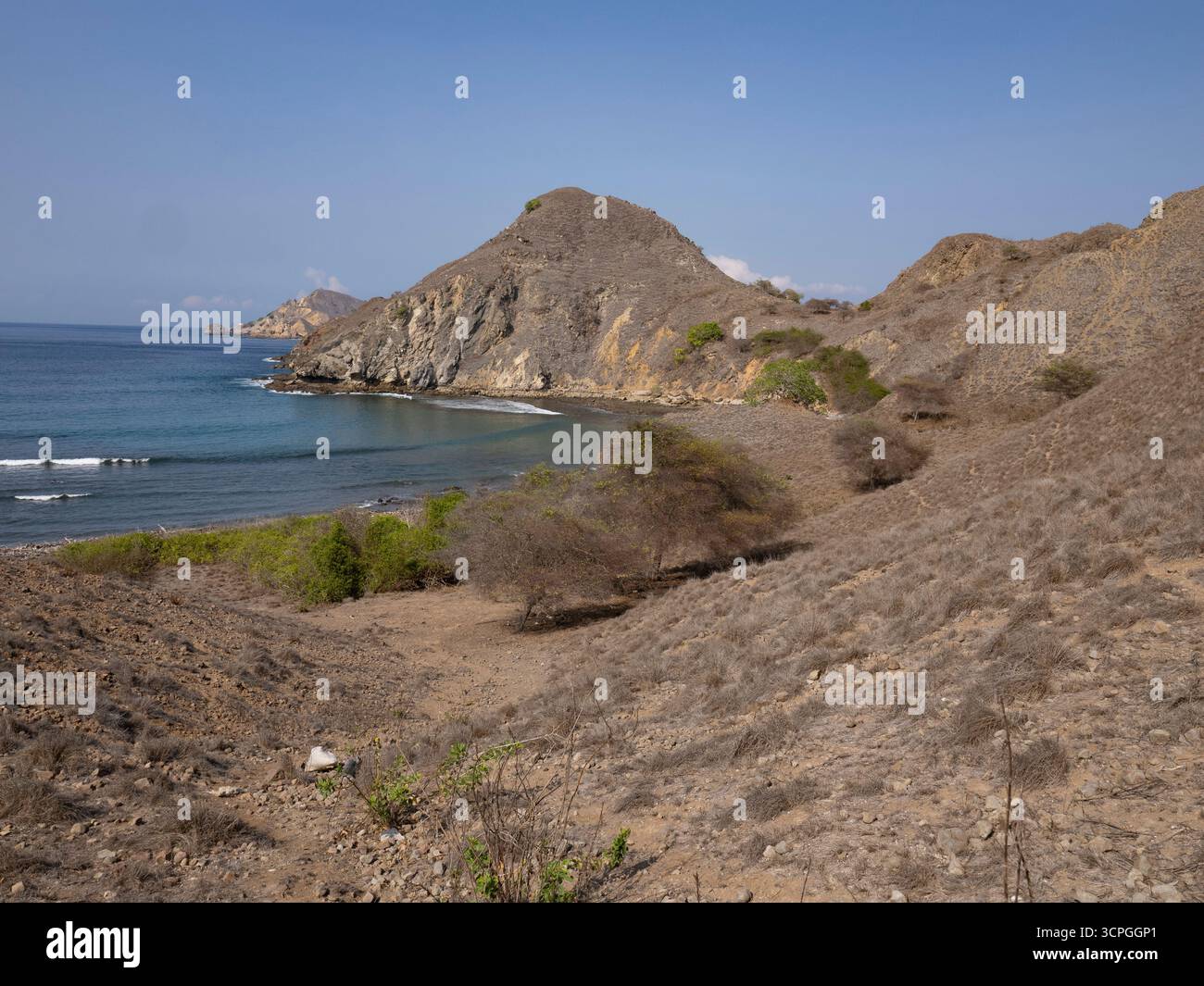 Padar Island, Pulau Padar, Vista della spiaggia, Isole Komodo, Indonesia Foto Stock