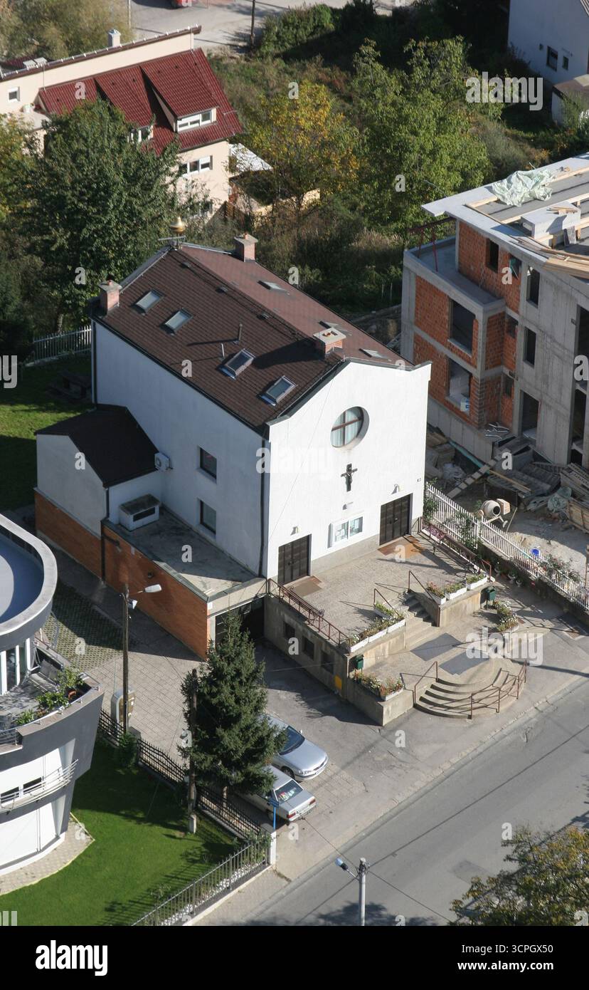 Chiesa parrocchiale di San Massimiliano Kolbe a Zagabria, Croazia Foto Stock