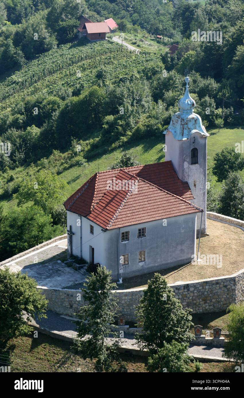Chiesa parrocchiale di Sant'Anna a Sutlanska Poljana, Croazia Foto Stock
