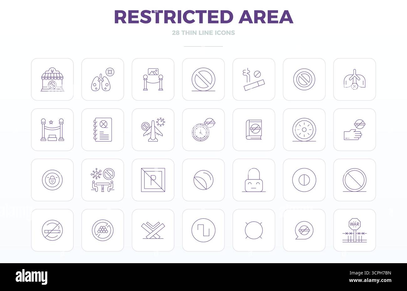 28 PIXEL DI profilo sottile perfettamente bilanciati icone vettoriali perfette per l'area limitata, con dimensioni di 128x128 per un'integrazione armoniosa nel design digitale Illustrazione Vettoriale